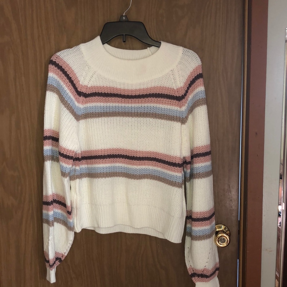 Full Circle Striped Crew Neck Sweater